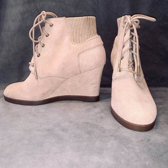 Michael Kors Shoes - Michael Kors Ankle Boots - Tan Suede